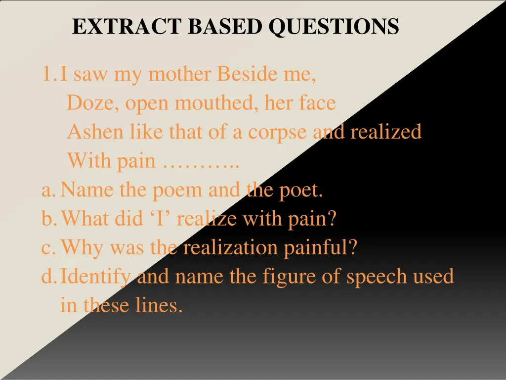 extract based questions