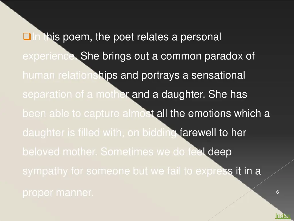 in this poem the poet relates a personal