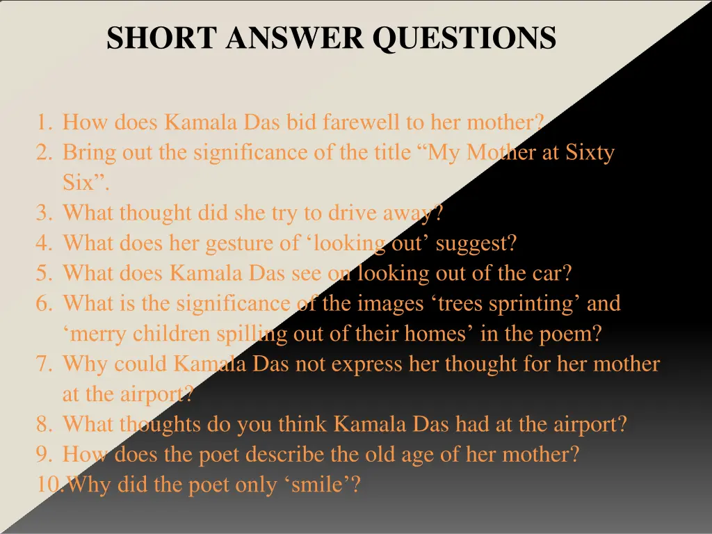 short answer questions