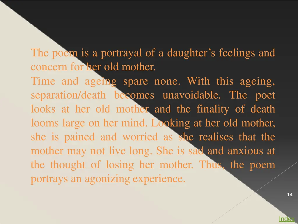the poem is a portrayal of a daughter s feelings