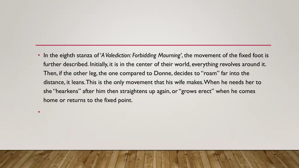 in the eighth stanza of a valediction forbidding