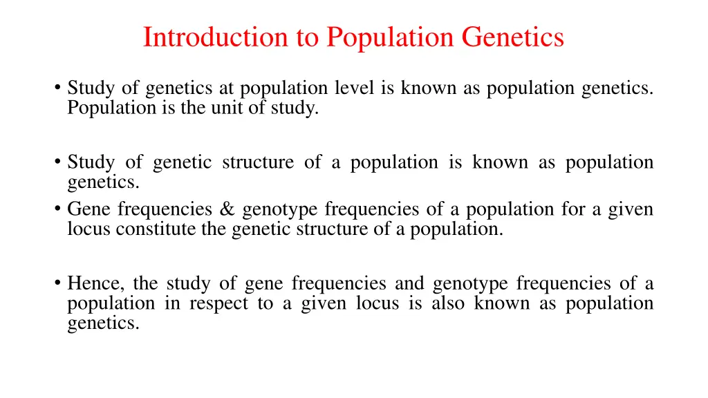 introduction to population genetics