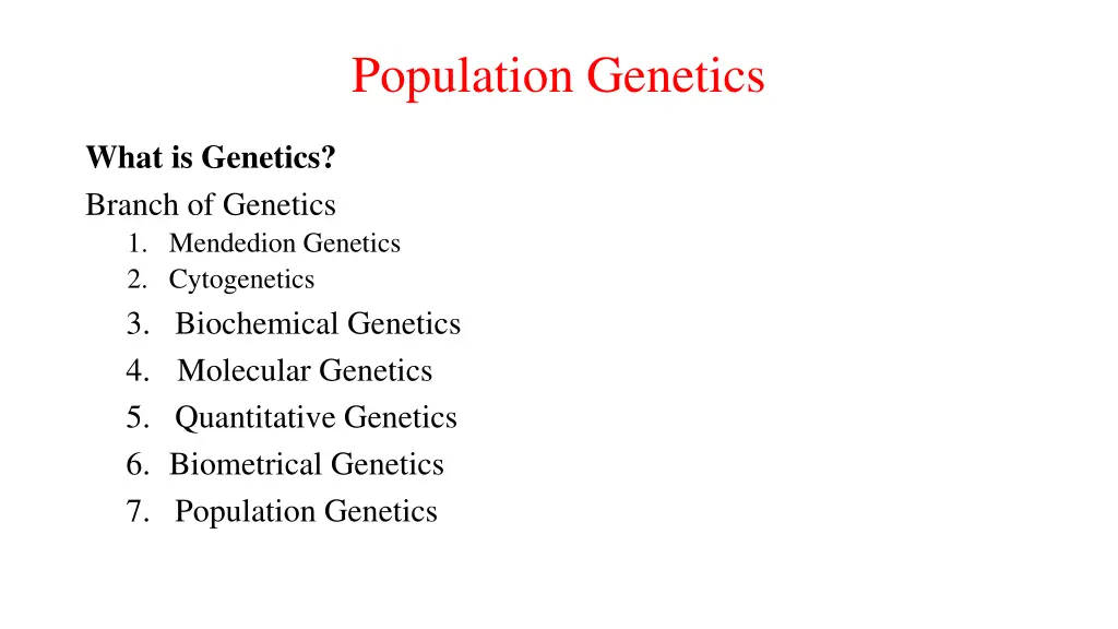 population genetics