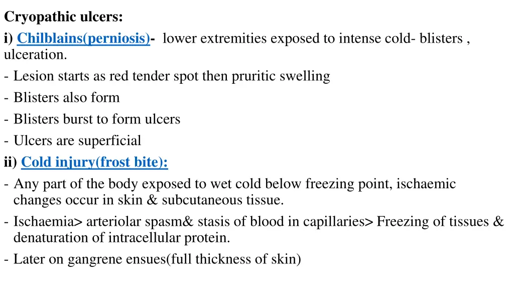 cryopathic ulcers i chilblains perniosis lower