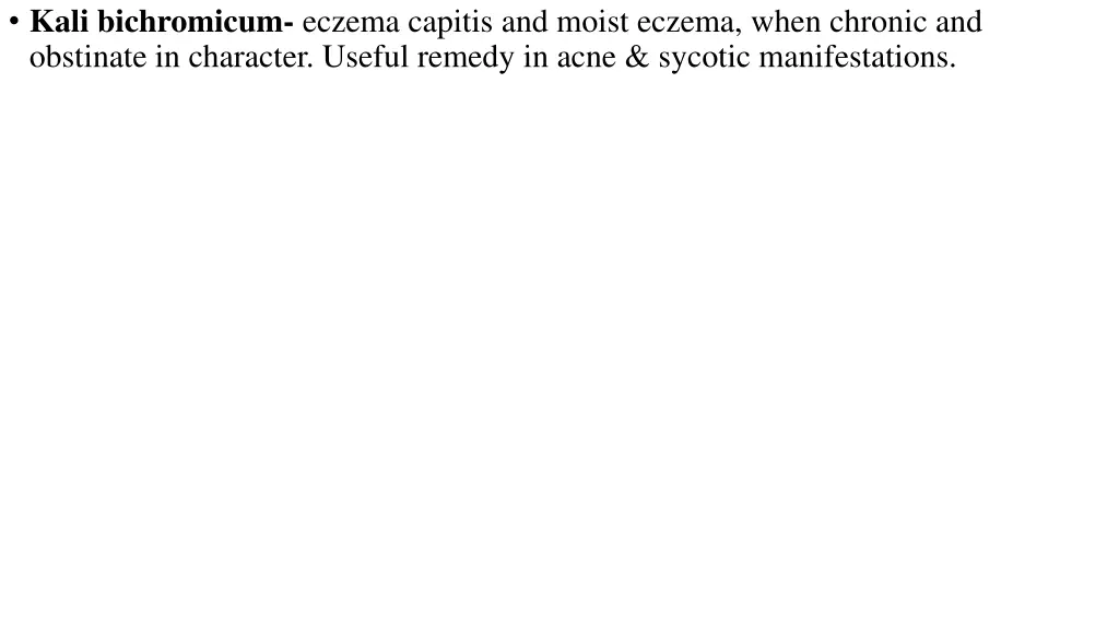 kali bichromicum eczema capitis and moist eczema