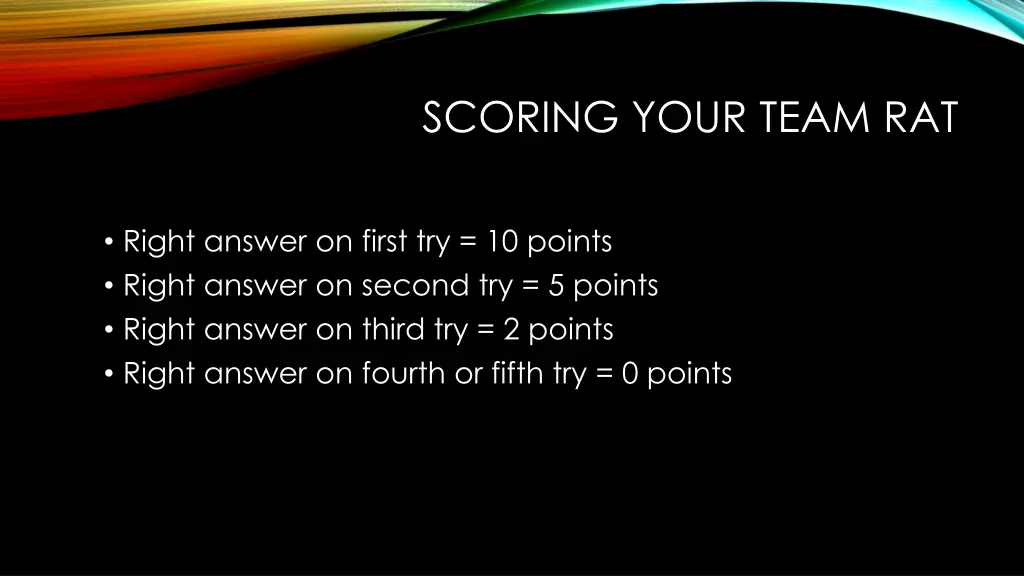 scoring your team rat