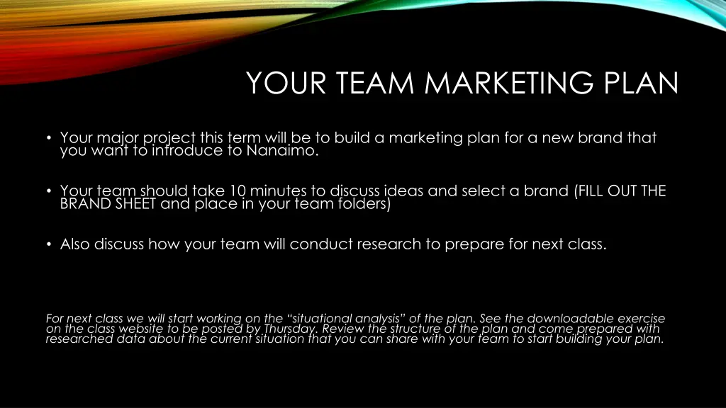 your team marketing plan