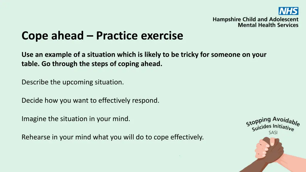cope ahead practice exercise