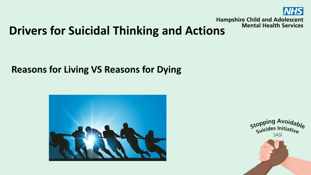 drivers for suicidal thinking and actions 1