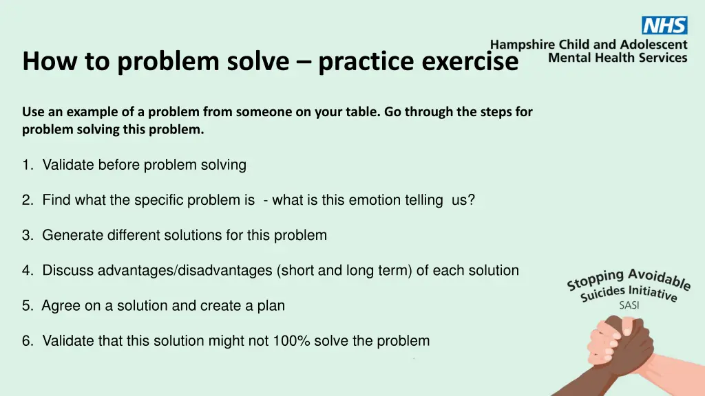 how to problem solve practice exercise