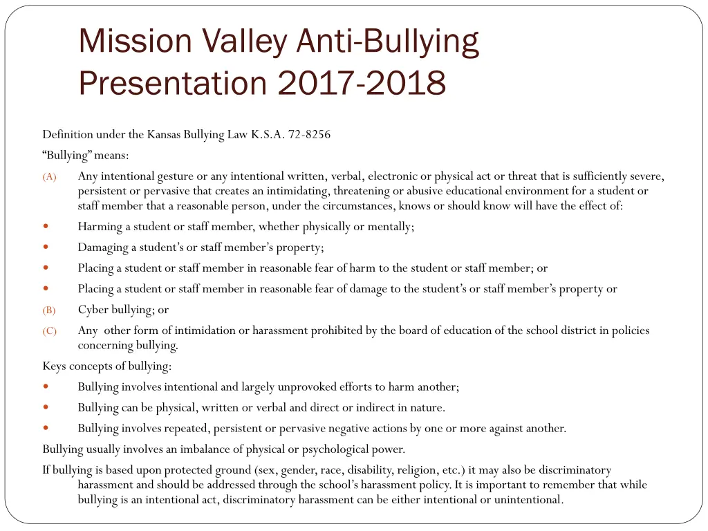 mission valley anti bullying presentation 2017