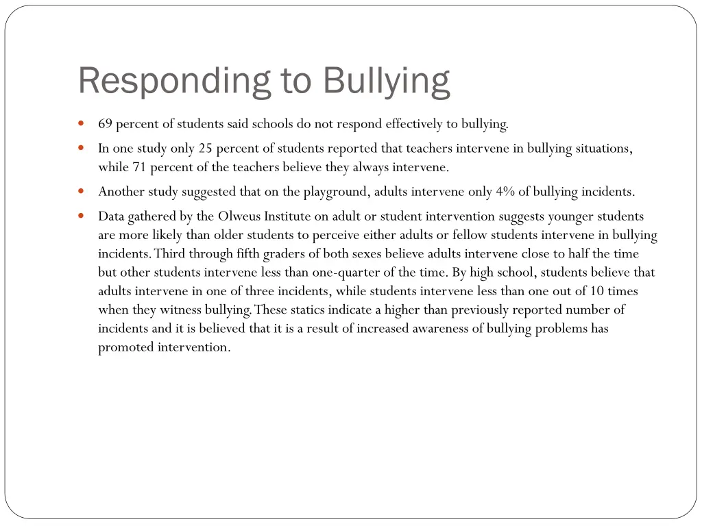 responding to bullying