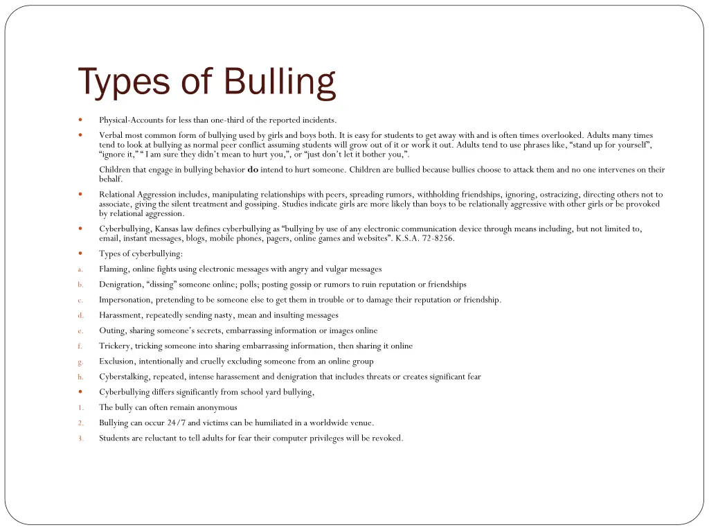 types of bulling