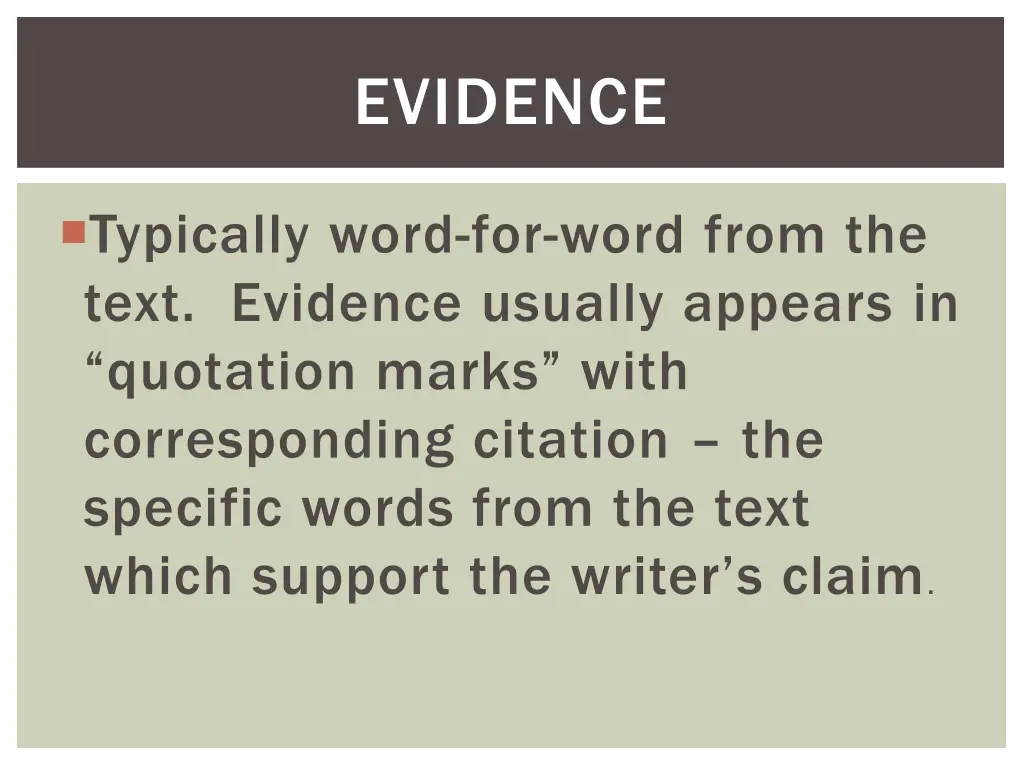 evidence