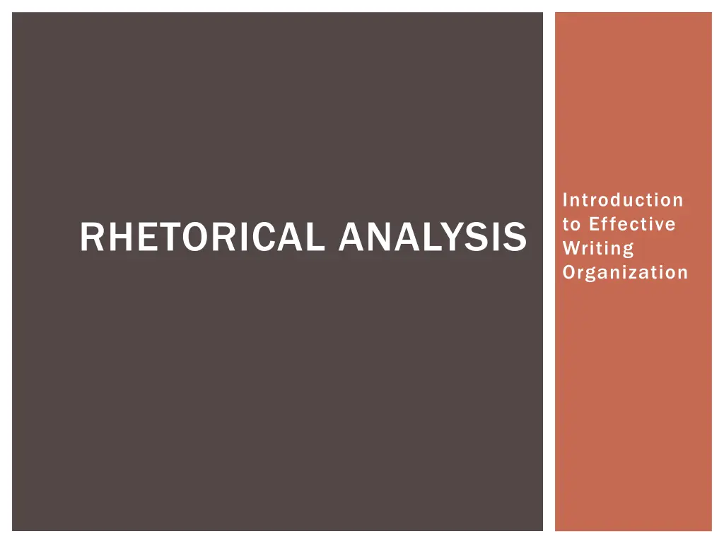 introduction to effective writing organization