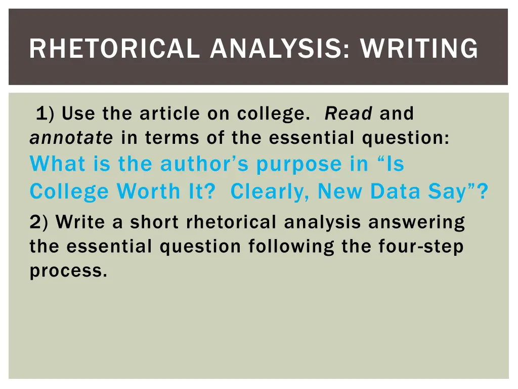 rhetorical analysis writing