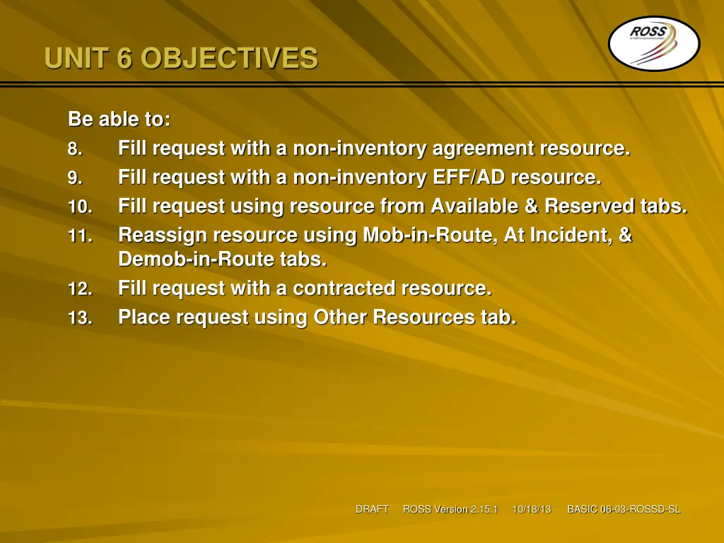 unit 6 objectives 1
