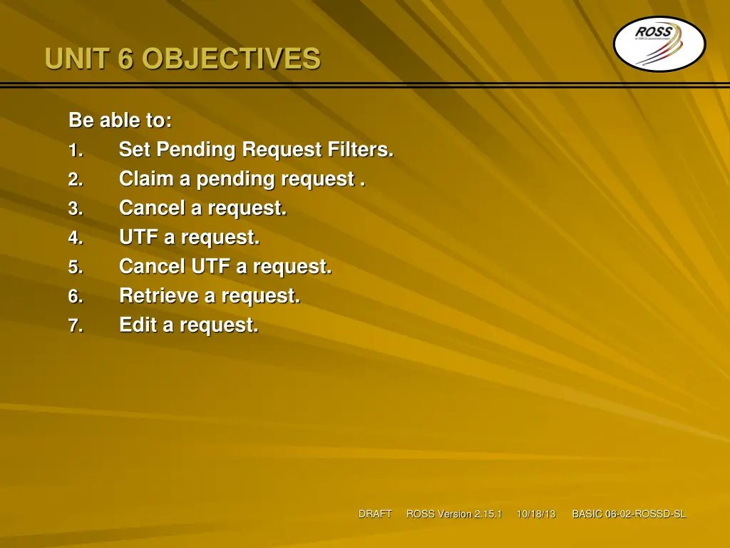 unit 6 objectives