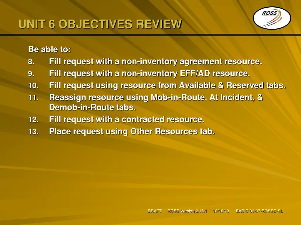 unit 6 objectives review 1