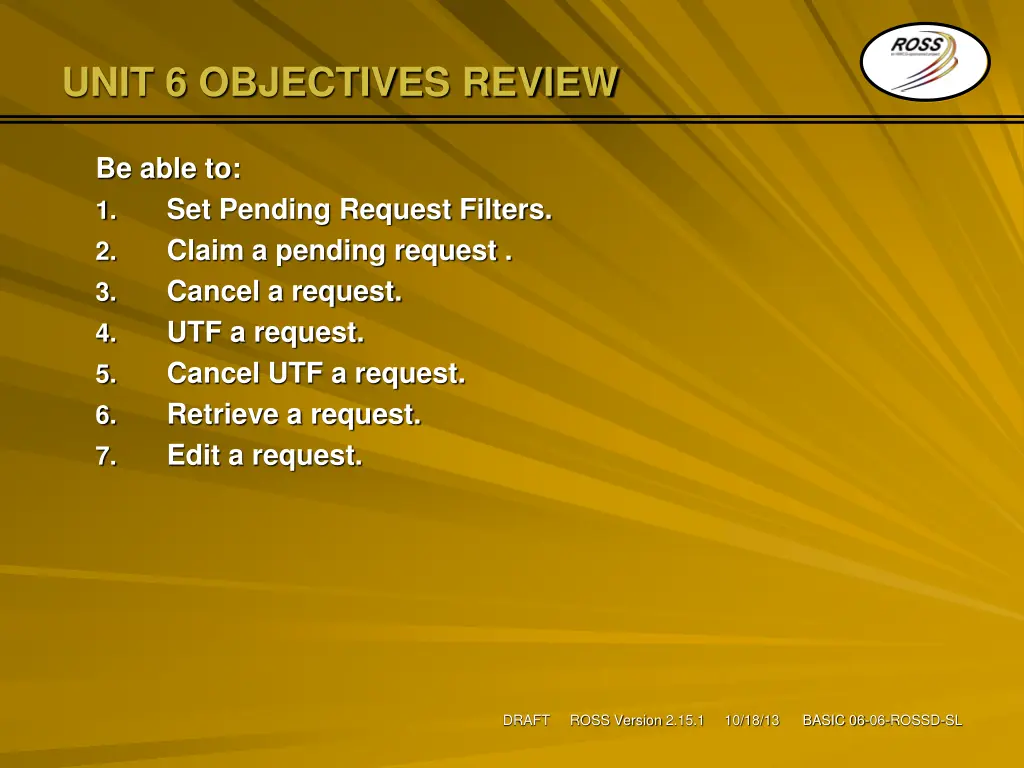 unit 6 objectives review