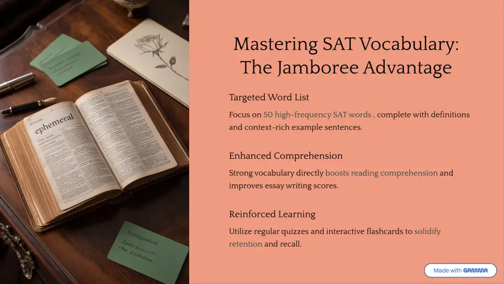 mastering sat vocabulary the jamboree advantage