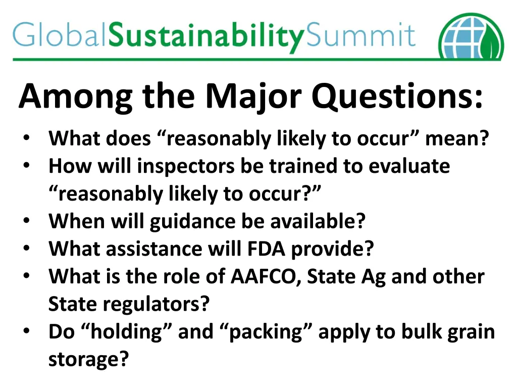 among the major questions what does reasonably