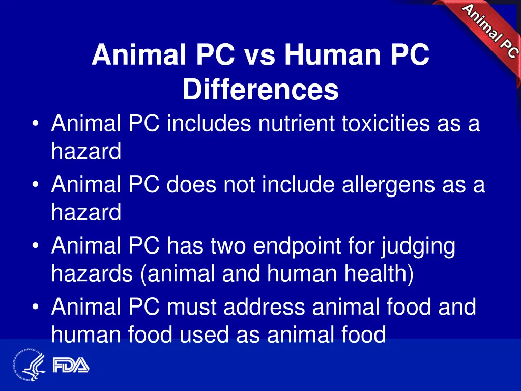 animal pc vs human pc differences animal