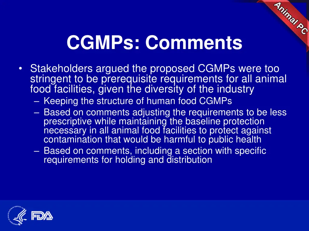 cgmps comments