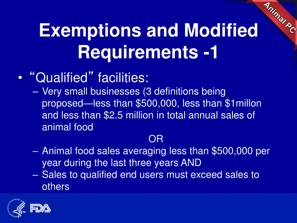 exemptions and modified requirements 1