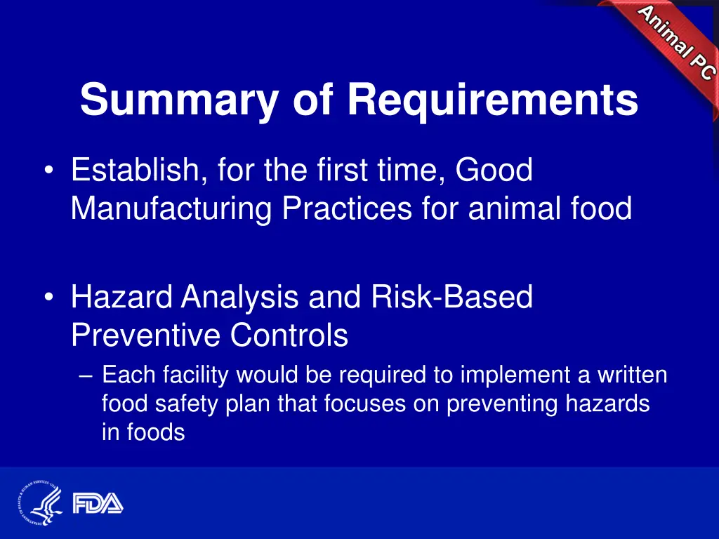 summary of requirements