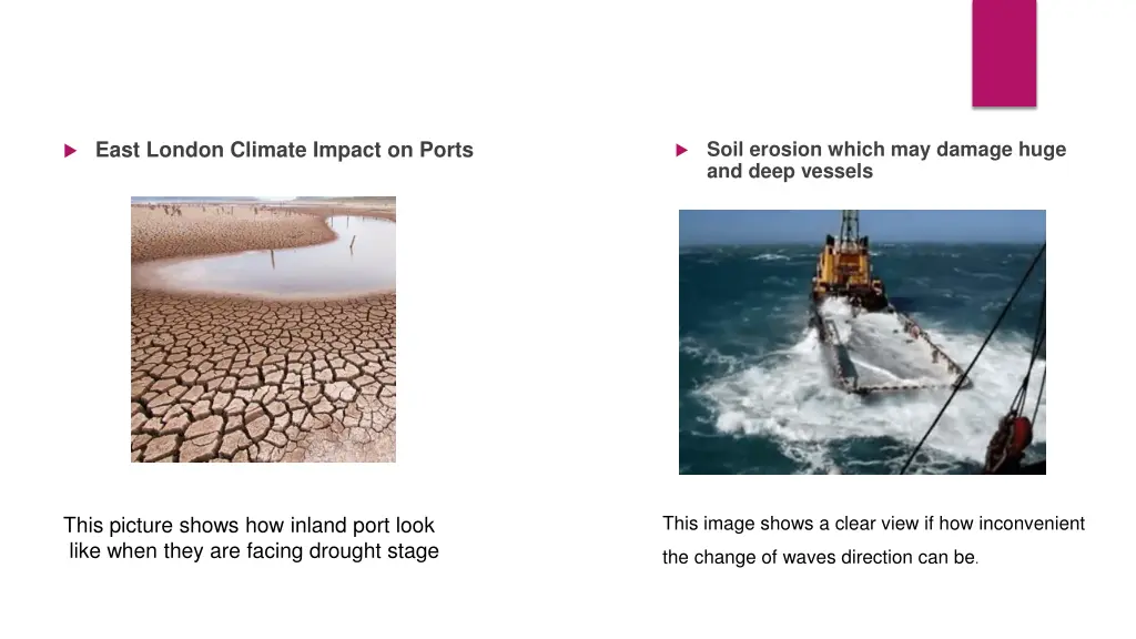 east london climate impact on ports