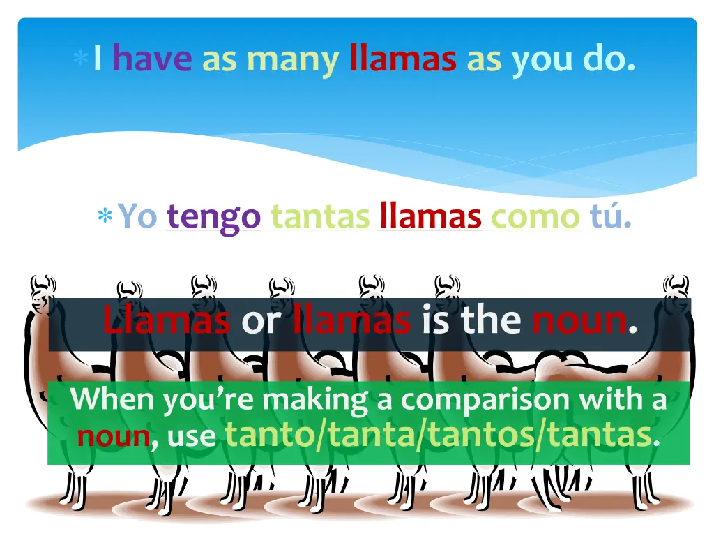 i have as many llamas as you do