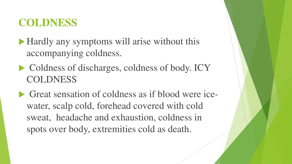 coldness