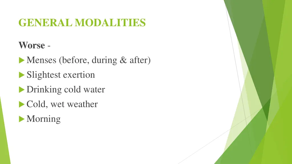 general modalities