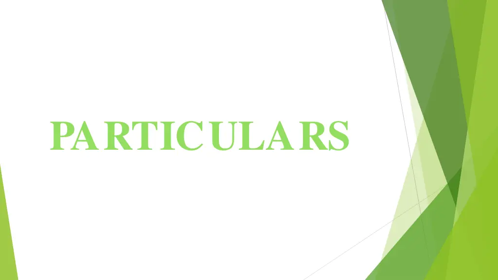 particulars