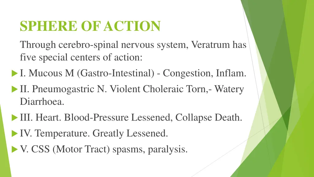 sphere of action through cerebro spinal nervous
