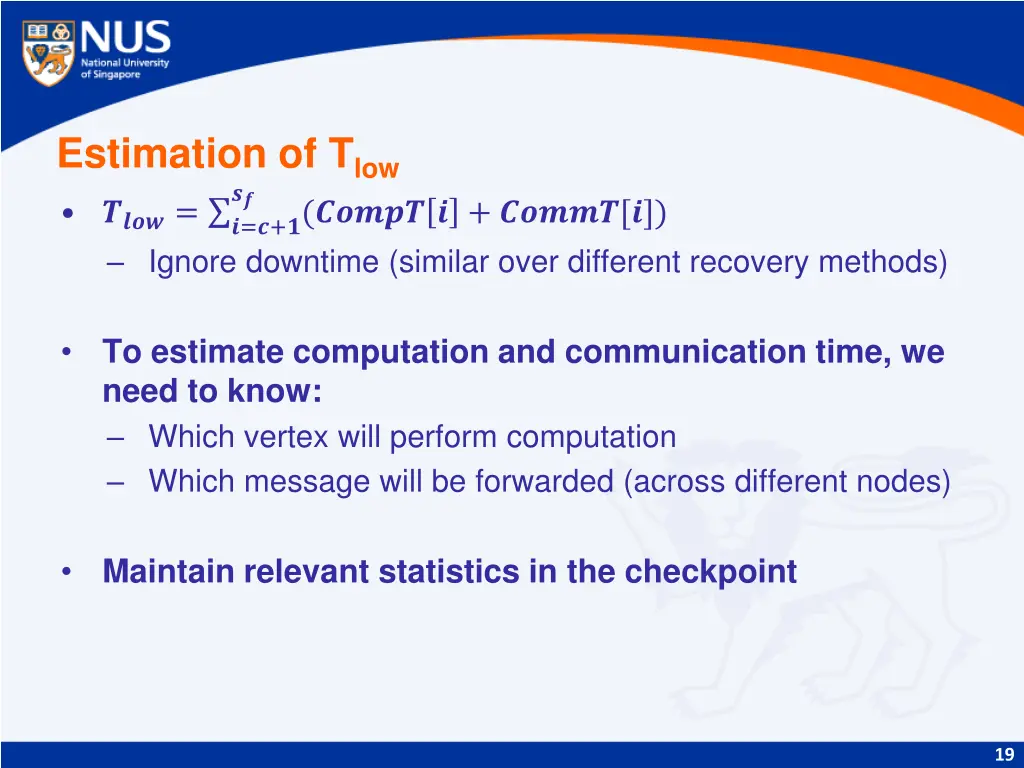 estimation of t low ignore downtime similar over