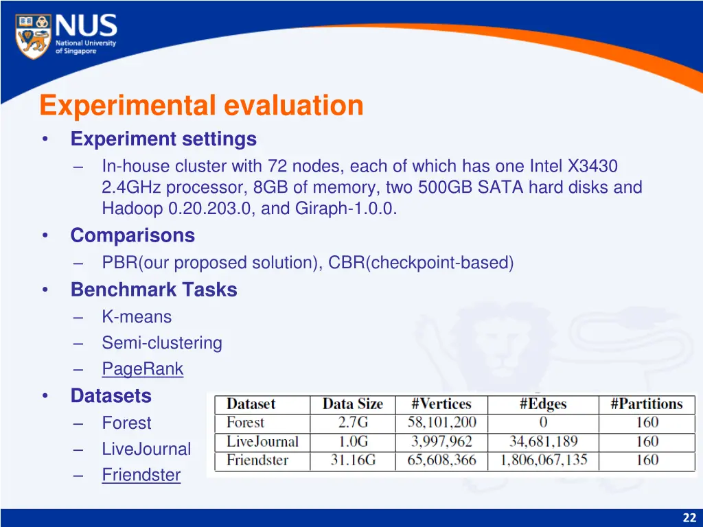 experimental evaluation experiment settings