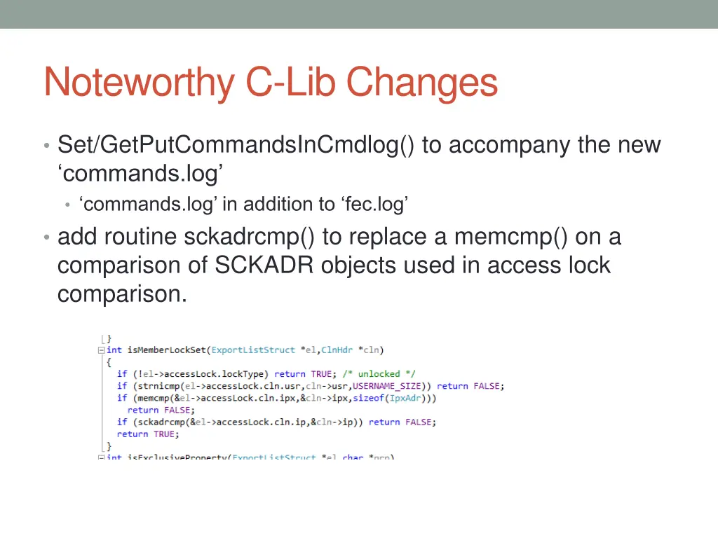 noteworthy c lib changes 7
