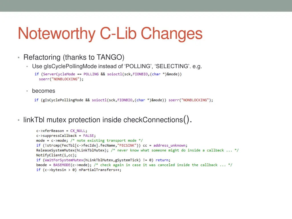 noteworthy c lib changes