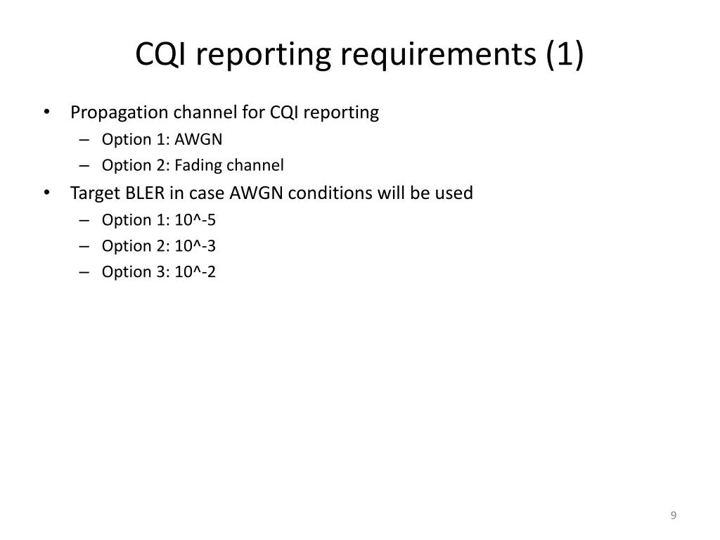 cqi reporting requirements 1