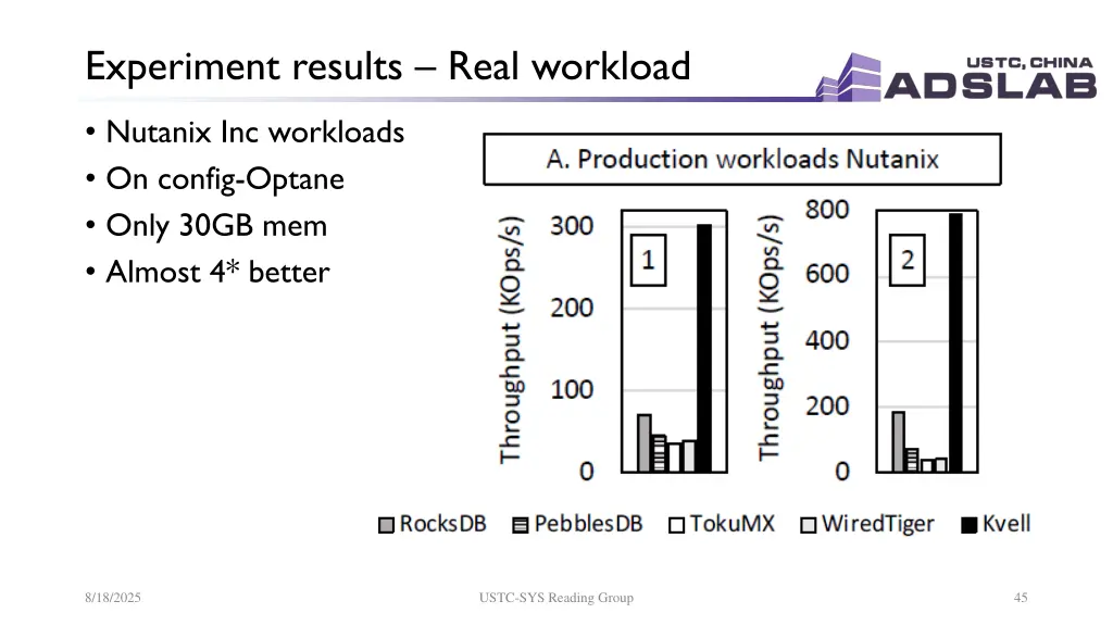 experiment results real workload 1