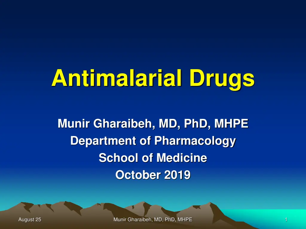 antimalarial drugs