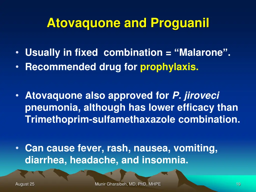 atovaquone and proguanil