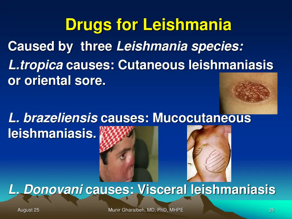 drugs for leishmania caused by three leishmania