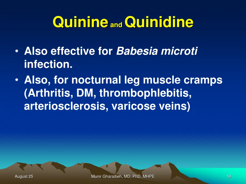 quinine and quinidine