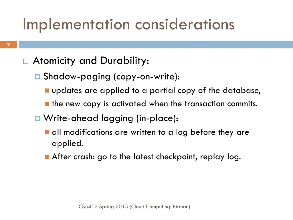 implementation considerations