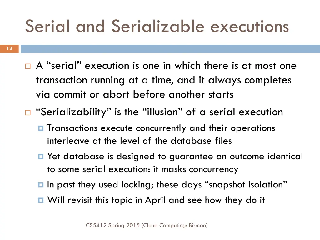 serial and serializable executions
