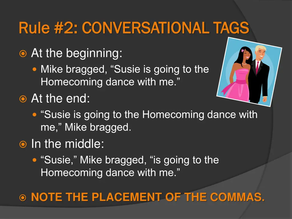 rule 2 conversational tags rule 2 conversational