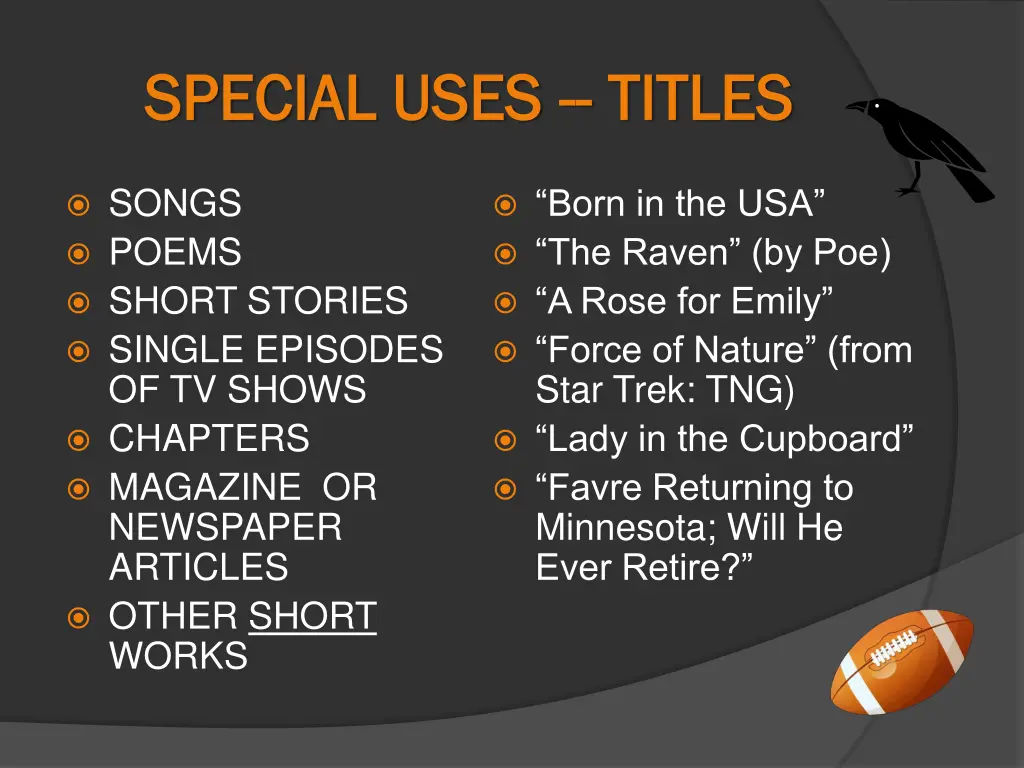 special uses special uses titles